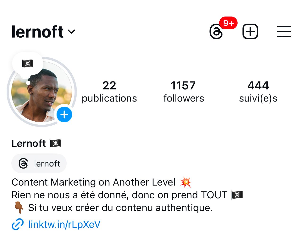 Lernoft Instagram Profile Screenshot - Point de départ