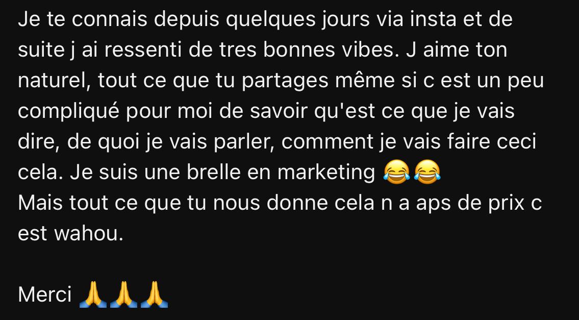 Témoignage d'entrepreneur - Remerciements